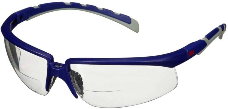 3M 2000 Safety Glasses, Blue/Grey Temples, Anti-Fog/Anti-Scratch, Reader +1.5 Cl