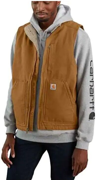 Carhartt 104277 Washed Duck Sherpa Lined Vest (Brown) XXL
