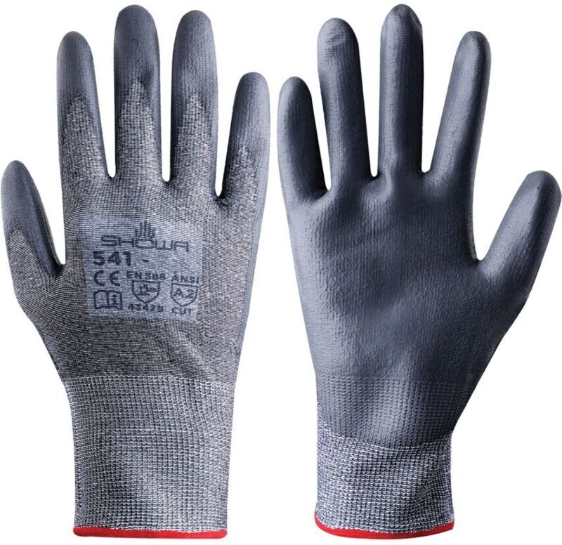 Cut Resistant Gloves, pu Coated, Black, Size 10 - Showa