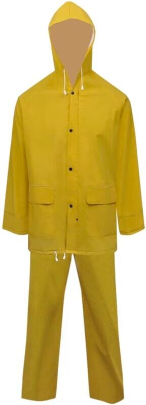 Waterproof Heavy-duty 2-piece Rain Suit with Hood Yellow xxl Vidaxl