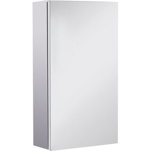 Wall Mounted Bathroom Mirror Glass Storage Cabinet Stainless Steel - silver - Homcom