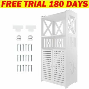 Briefness - Bathroom Cabinet Shelf Cupboard Storage Unit Free Standing Storage Toilet Rack with Shelf Drawer Doors Kitchen Living Room