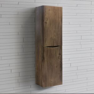 AQUARISS 1400mm Left Hand Grey Oak Effect Tall Cupboard Storage Cabinet Bathroom Furniture