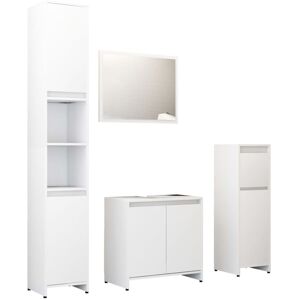 4 Piece Bathroom Furniture Set White Engineered Wood Vidaxl White