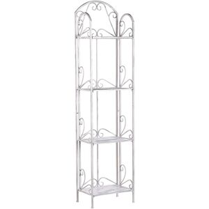 Beliani - 4 Tier Bathroom Shelves Metal Storage Unit Vintage Style White Valdivia - White