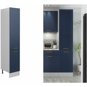 IMPACT FURNITURE 400 Tall Kitchen Larder Cabinet Slim Pantry Unit Navy Blue 40cm Cupboard Nora - Navy Blue