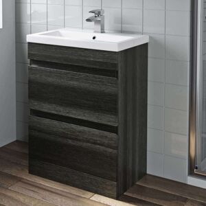 ARTIS Charcoal Grey Bathroom Furniture Vanity Unit with Basin Sink Cabinet Storage 600mm Drawer - Grey