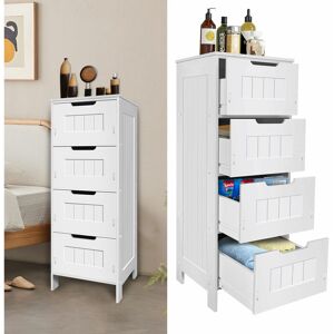 DAY PLUS Bathroom Cabinet Cupboard Storage Toilet Shelves Organizer Rack 4 Drawer pvc