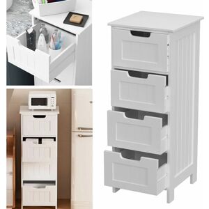 Dayplus - Bathroom Floor Cabinet with 4 Drawers Bathroom Storage Free Standing Cabinet