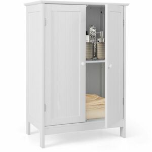 COSTWAY Bathroom Floor Cabinet Wooden Free Standing Storage Cupboard Display Organiser