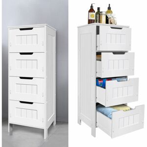 Day Plus - Bathroom Furniture pvc 4 Drawer Shelf Unit Cabinet Storage Space-Saving Cupboard