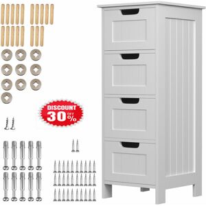 DAYPLUS Bathroom Storage Cabinet with 4 Drawers,Chest of Drawers,Easy Assembly 4/5 Tier mdf Board