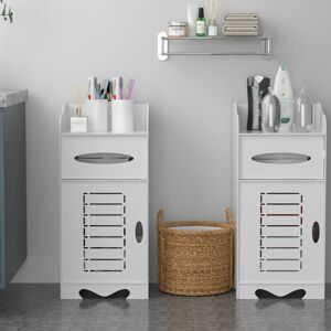 Briefness - Bathroom Storage Shelv Floor Standing Waterproof Cabinet White Robust Furniture Toilet Racking Organizer Tall Cupboard