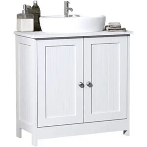 Teetok - Bathroom storage units,White Under Sink Bathroom Cabinet Floor Free Standing Storage Cupboard Basin Unit mdf 60X60X30 cm