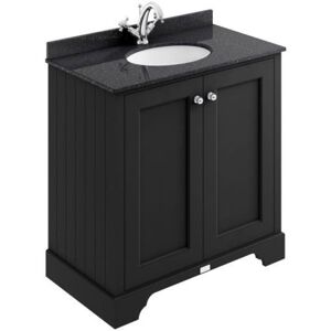 Matt Black 2-Door Vanity Unit 800mm Wide (Excluding Basin) - Bayswater