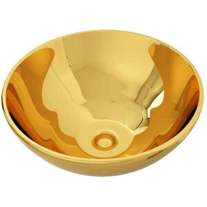 Wash Basin 32.5x14 cm Ceramic Gold Vidaxl Gold