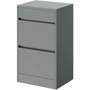 Gloss Grey 500mm Floor Standing 2 Drawer Storage Unit - Grey - City