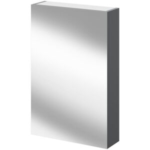 Gloss Grey 500mm Wall Mounted Mirrored Cabinet - Grey - Napoli