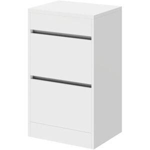 Gloss White 500mm Floor Standing 2 Drawer Storage Unit - White - City