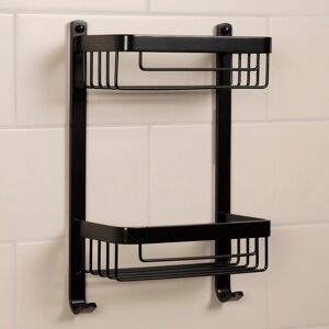 Croydex - Matte Black Large Two Tier Basket