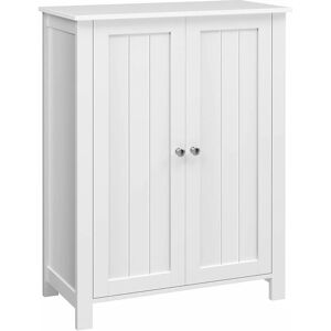 Songmics - Freestanding Bathroom Cabinet Storage Cupboard Unit with 2 Doors and 2 Adjustable Shelves White BCB60W