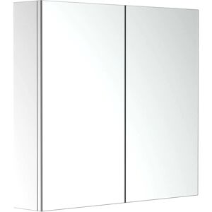 Bathroom Cabinet Double Door Wall Mounted Mirror Stainless Steel - silver - Homcom