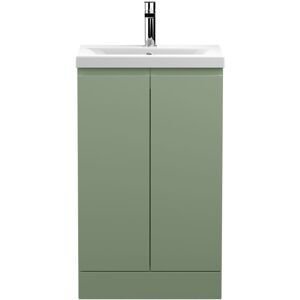 Hudson Reed - Urban Floor Standing 2-Door Vanity Unit with Basin 1 Satin Green - 500mm Wide