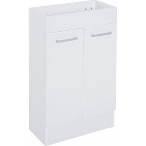 KLEANKIN Homcom Bathroom Wash Basin Vanity With Ceramic Sink Base Cabinet Two Doors - White