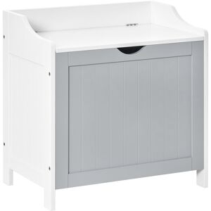 Kleankin - Bathroom Storage Box Multi-Purpose Storage Unit Laundry Hamper Basket - White