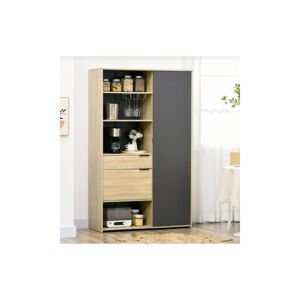 Uniquehomefurniture - Large Pantry Unit Modern Kitchen Cupboard Tall Larder Cabinet Storage Bar Rack