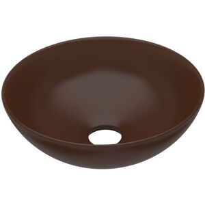 Bathroom Sink Ceramic Dark Brown Round Vidaxl Brown