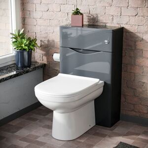 Nes Home - Lyndon Modern Back To Wall Toilet Pan and wc Unit Soft Close Seat Grey