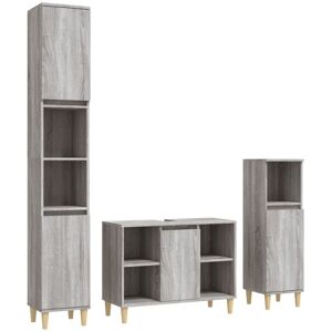 Berkfield Home - Mayfair 3 Piece Bathroom Furniture Set Grey Sonoma Engineered Wood