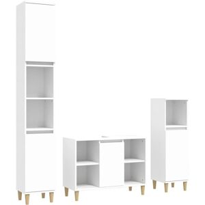 BERKFIELD HOME Mayfair 3 Piece Bathroom Furniture Set White Engineered Wood