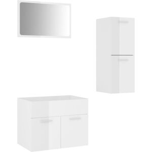 BERKFIELD HOME Mayfair Bathroom Furniture Set High Gloss White Engineered Wood