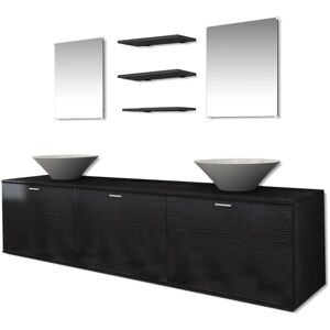 BERKFIELD HOME Mayfair Eight Piece Bathroom Furniture and Basin Set Black