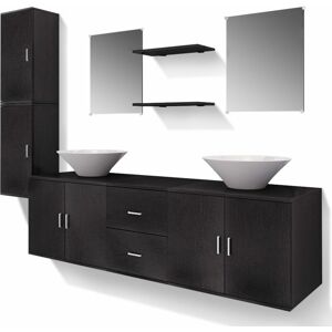 BERKFIELD HOME Mayfair Nine Piece Bathroom Furniture and Basin Set Black