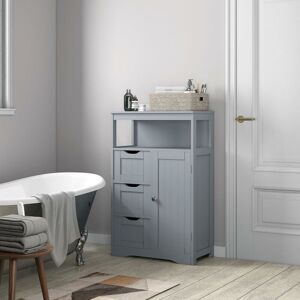 Bathroom Floor Storage Cabinet Unit With 3 Drawers Dakota grey - Mcc Direct
