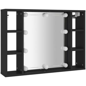 Mirror Cabinet with led Black 76x15x55 cm Vidaxl Black