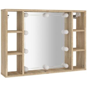 Mirror Cabinet with led Sonoma Oak 76x15x55 cm Vidaxl Brown