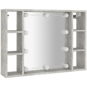 Mirror Cabinet with led Concrete Grey 76x15x55 cm Vidaxl Grey