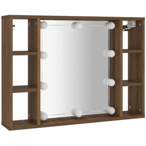 Mirror Cabinet with led Brown Oak 76x15x55 cm Vidaxl Brown