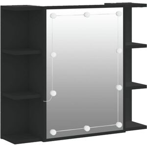 Mirror Cabinet with led Black 70x16.5x60 cm Vidaxl Black