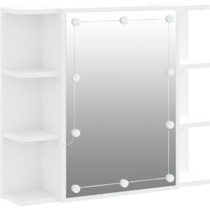 Mirror Cabinet with led White 70x16.5x60 cm Vidaxl White