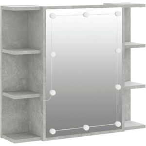 Mirror Cabinet with led Concrete Grey 70x16.5x60 cm Vidaxl Grey