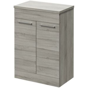 Napoli - 390 Molina Ash 600mm Floor Standing Vanity Unit for Countertop Basins with 2 Doors and Polished Chrome Handles - Molina Ash