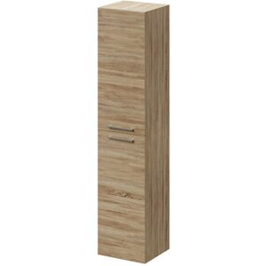 Bordalino Oak 350mm x 1600mm Wall Mounted Tall Storage Unit with 2 Doors and Polished Chrome Handles - Bordalino Oak - Napoli