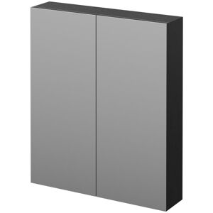 Nero Oak 600mm Wall Mounted Mirrored Cabinet - Black - Napoli