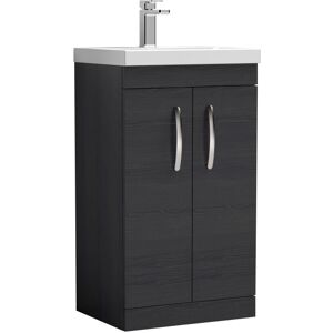 Nuie - Athena Floor Standing 2-Door Vanity Unit with Basin-1 500mm Wide - Charcoal Black