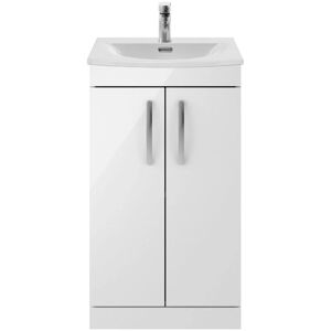 Nuie - Athena Floor Standing 2-Door Vanity Unit with Basin-4 500mm Wide - Gloss White